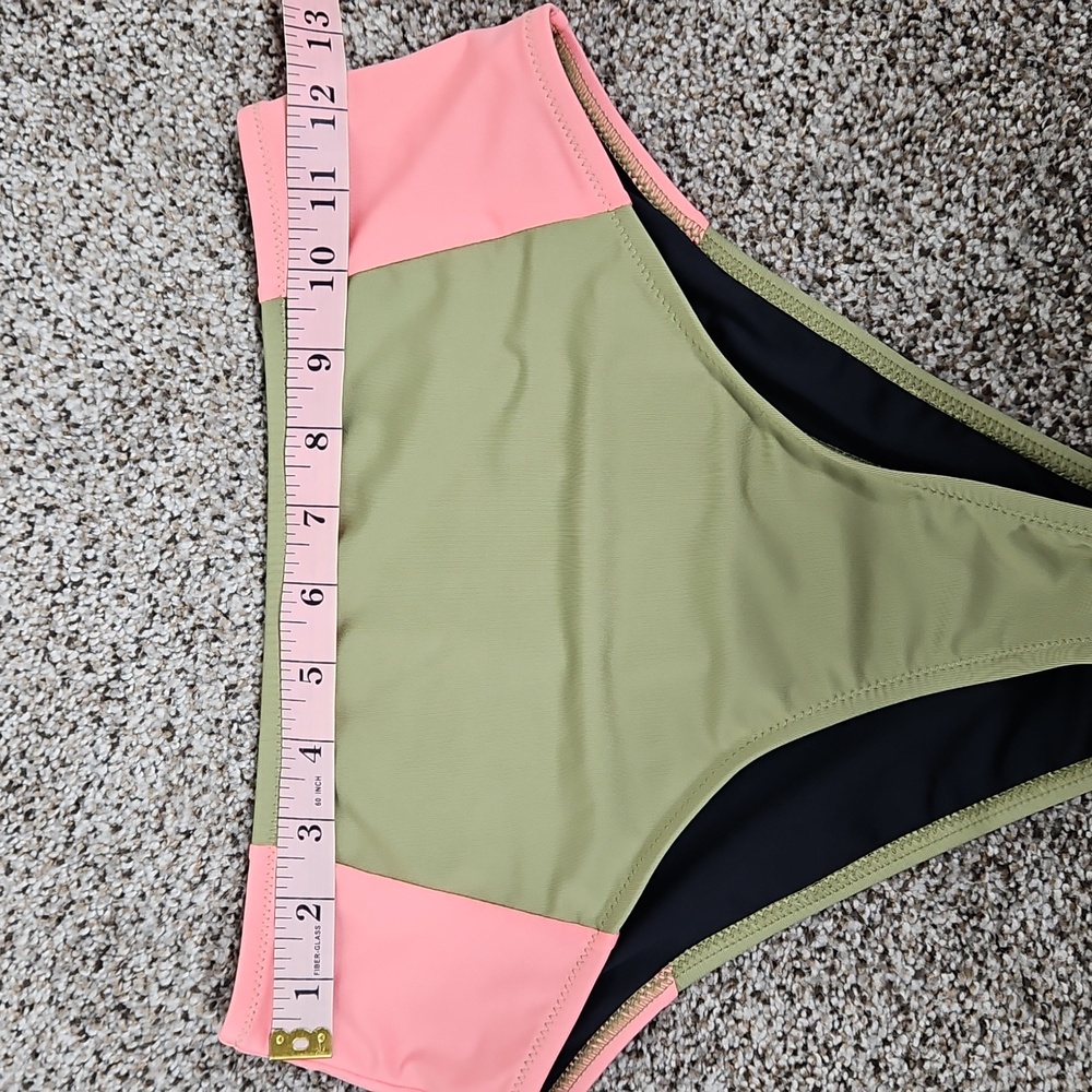 Billabong Adventure Division Colorblock High Waist Bikini Bottoms Sz S GreenPink - Picture 5 of 7